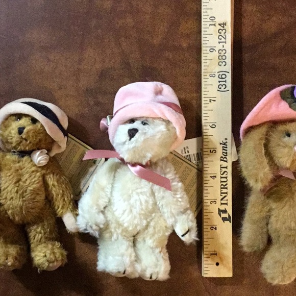 VINTAGE BOYDS BEARS & FRIENDS Pink-Hat Jointed Plush Trio (2 NWT) 1990s–Y2K Gift - Picture 15 of 15